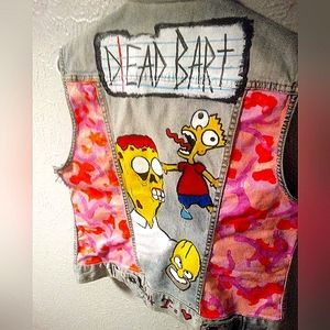 Hand Painted Denim Vest (The Simpsons Theme)